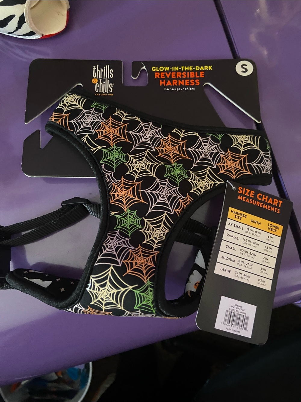 Glow in the dark reversible harness for Halloween